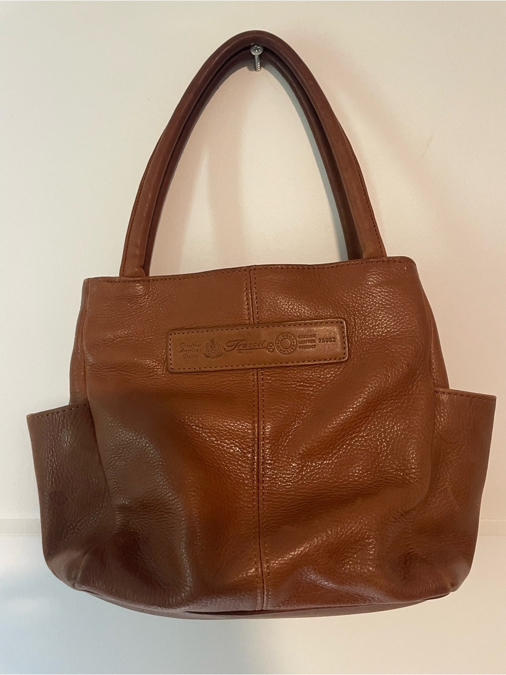 Fossil Brown Leather Tote Bag